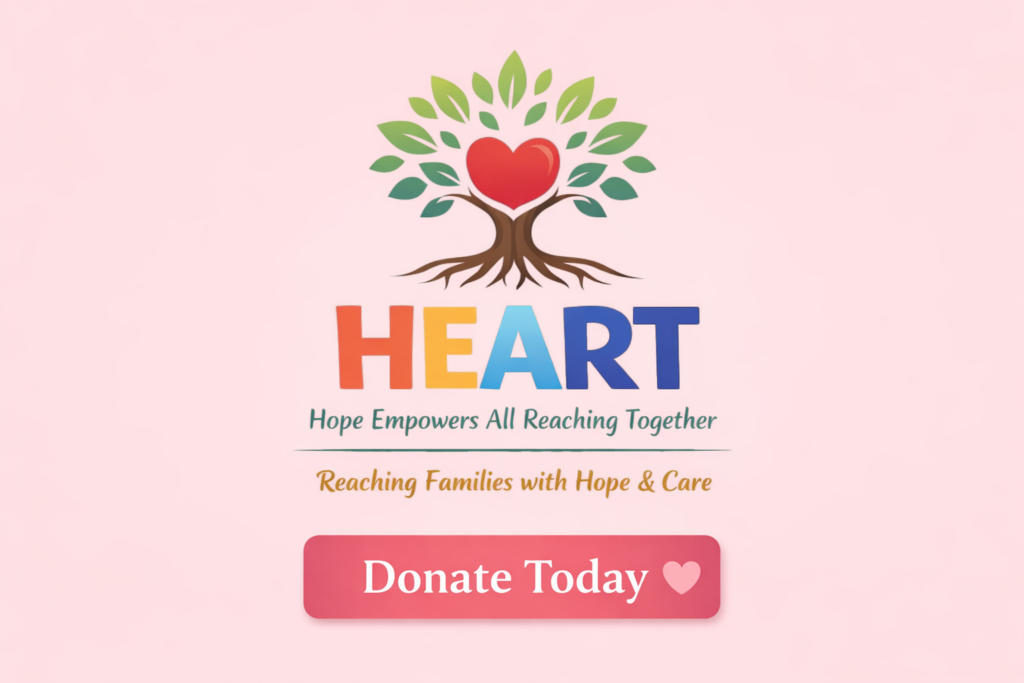 HEART logo HEART nonprofit logo hope empowers all reaching together